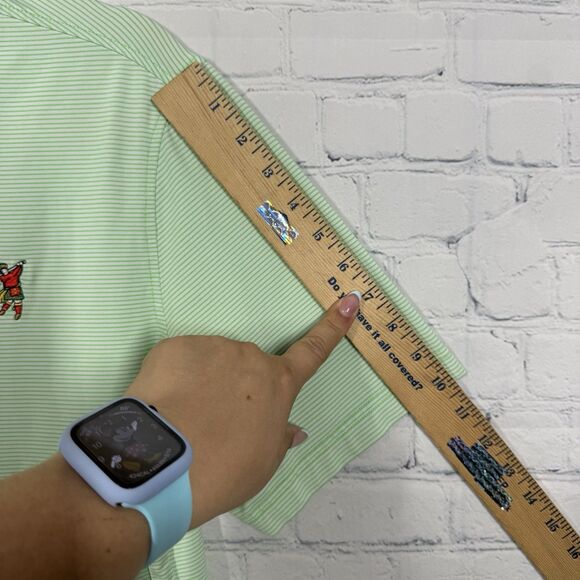 Taylor Stitch Polo Shirt Men Small Green Striped Performance Stretch Preppy Golf - Picture 10 of 11